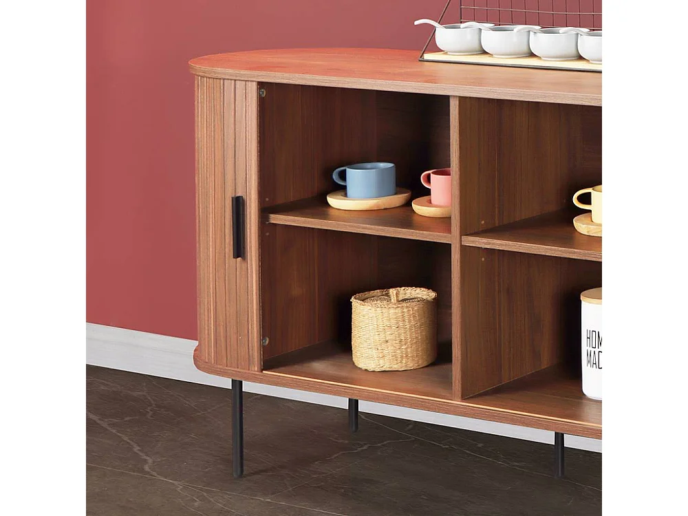 Sideboard Wohnzimmerkommode in Walnussfarben 140 cm breit
