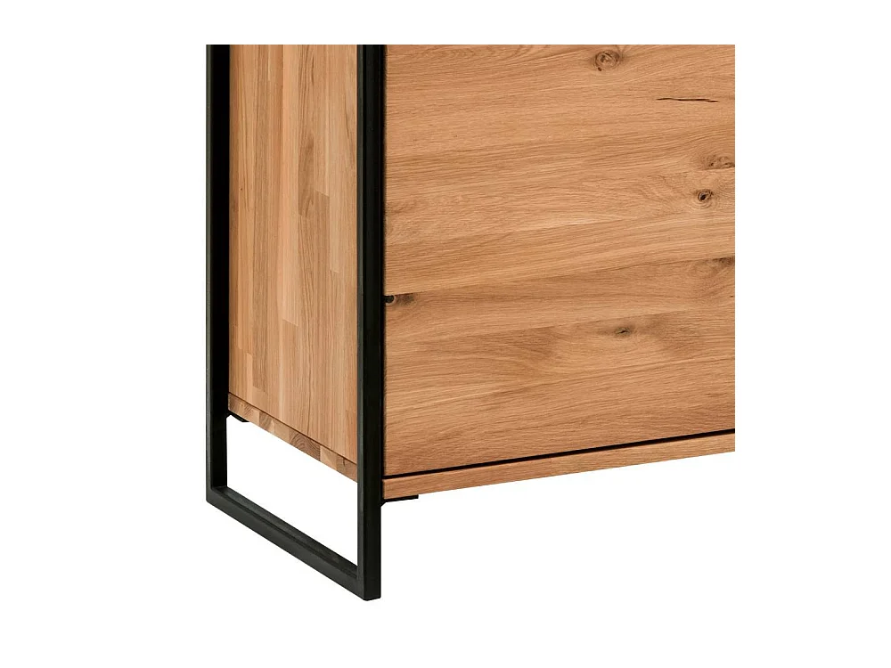 Sideboard Massivholzkommode in Schwarz und Wildeichefarben