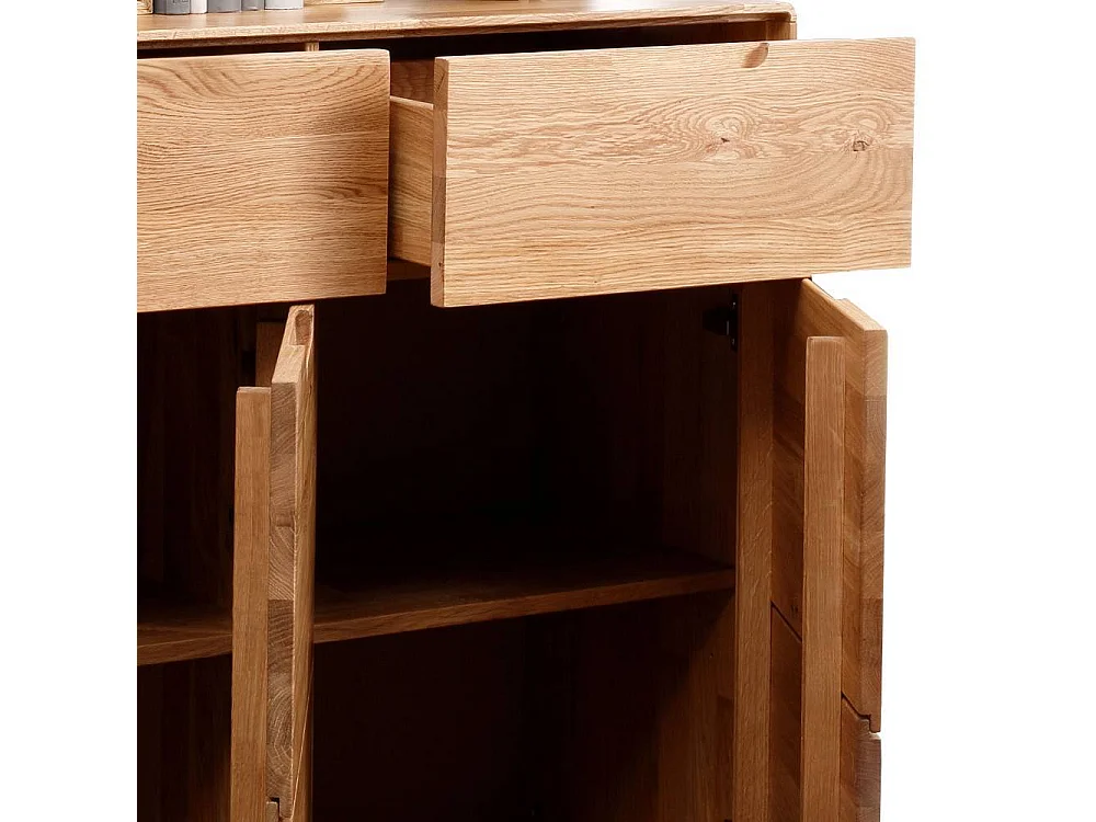 Sideboard Wohnzimmerkommode aus Wildeiche Massivholz 149 cm breit