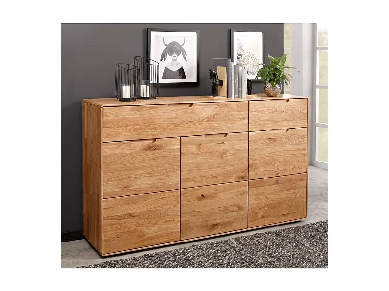 Sideboard Wohnzimmerkommode aus Wildeiche Massivholz 149 cm breit