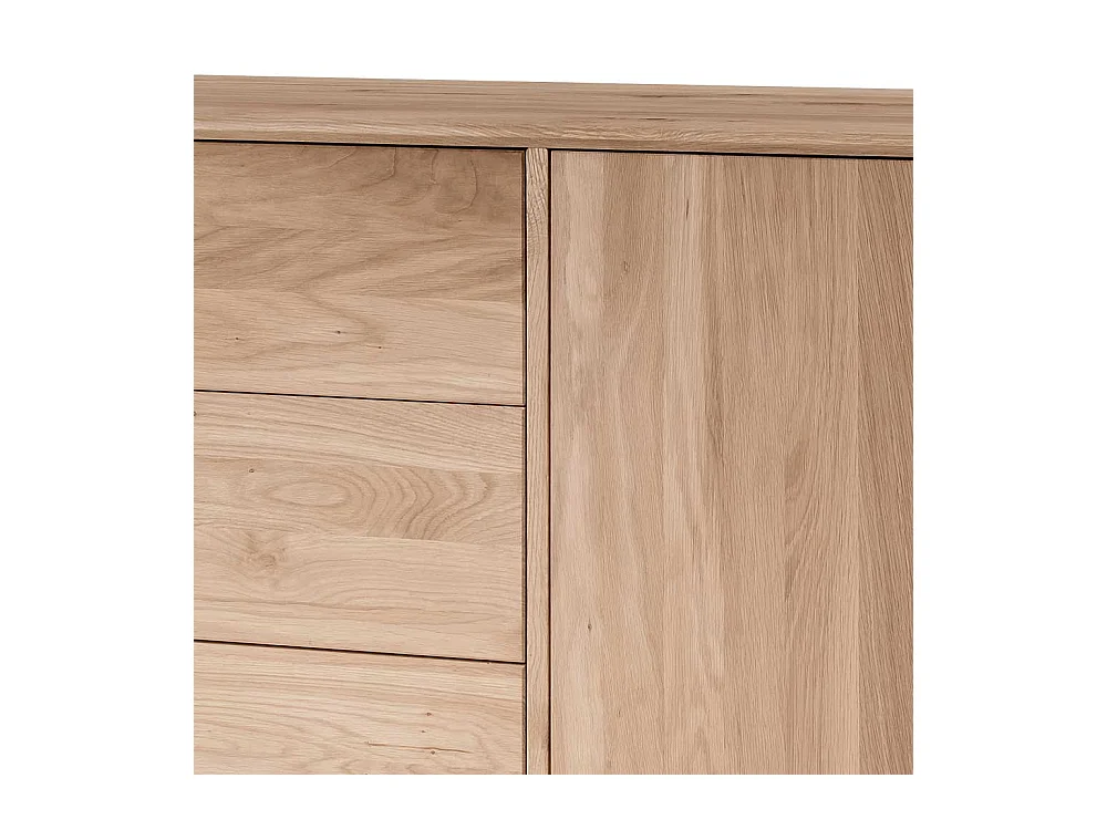 Sidebord Wildeiche Bianco geölt aus Massivholz drei Schubladen