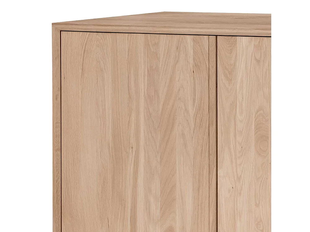 Sidebord Wildeiche Bianco geölt aus Massivholz drei Schubladen