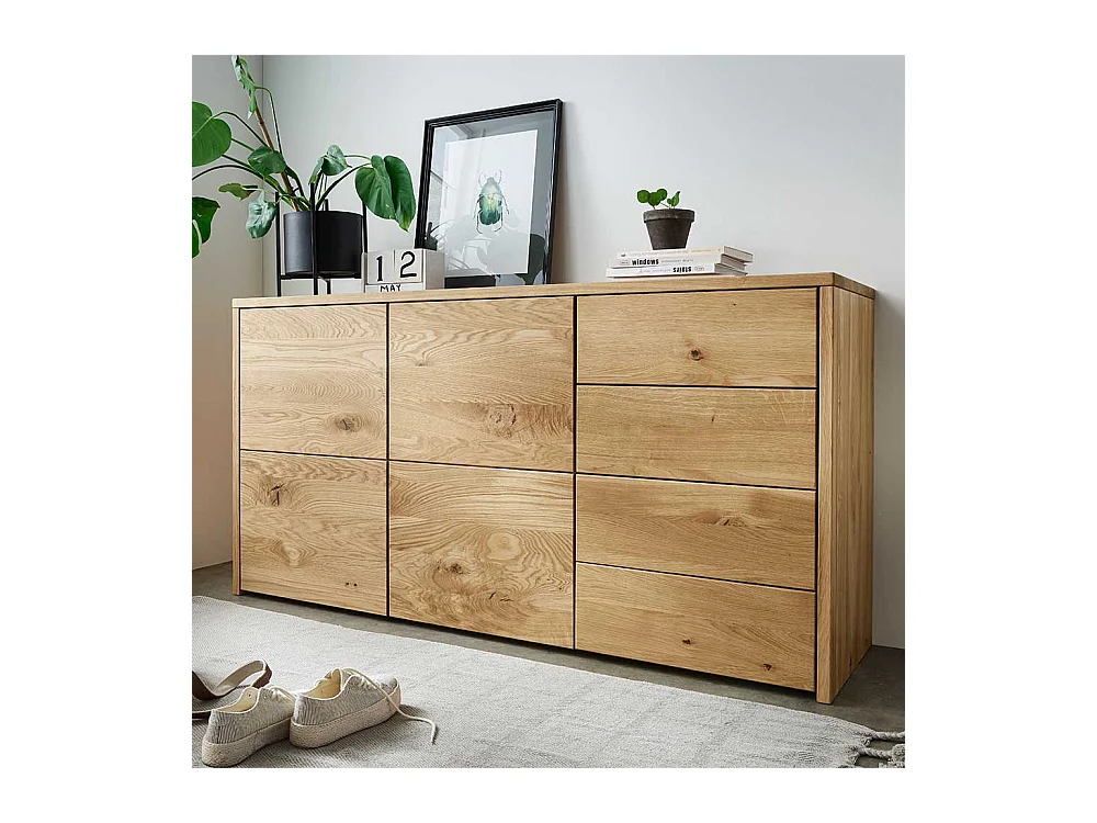 Esszimmersideboard aus Wildeiche Massivholz vier Schubladen zwei Türen