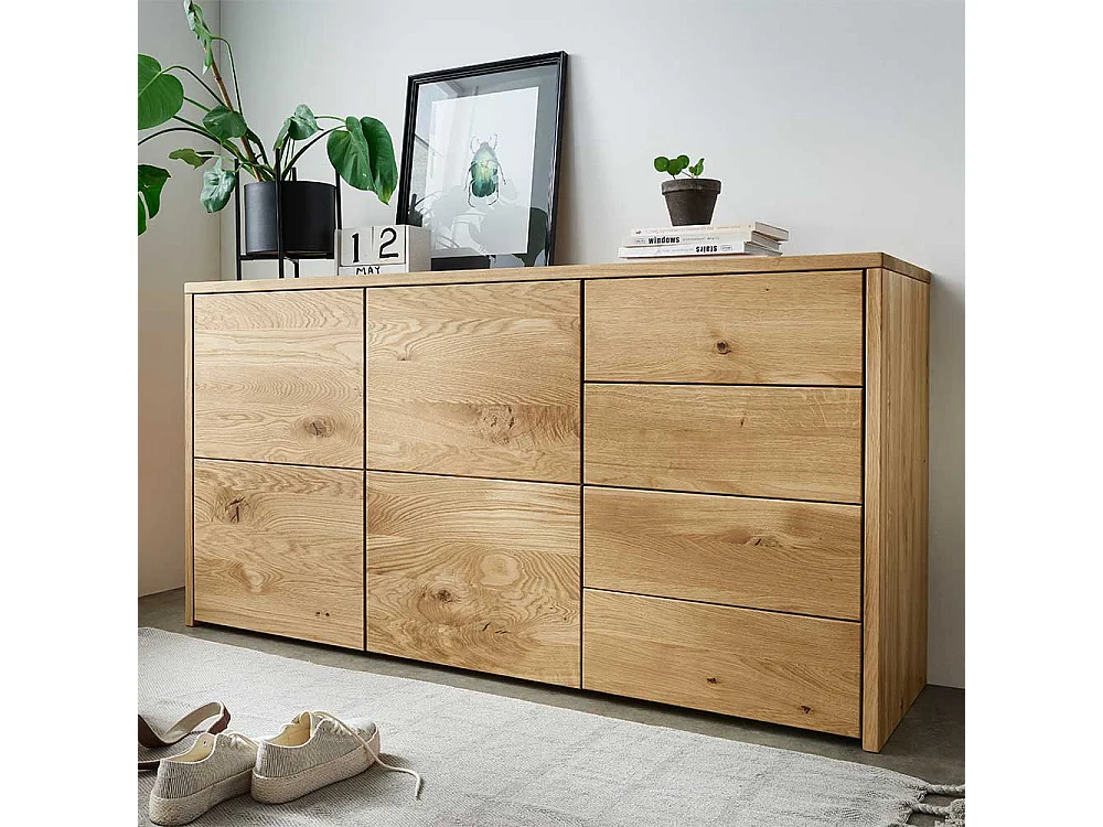 Esszimmersideboard aus Wildeiche Massivholz vier Schubladen zwei Türen