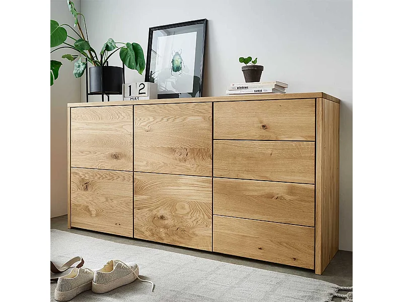 Esszimmersideboard aus Wildeiche Massivholz vier Schubladen zwei Türen