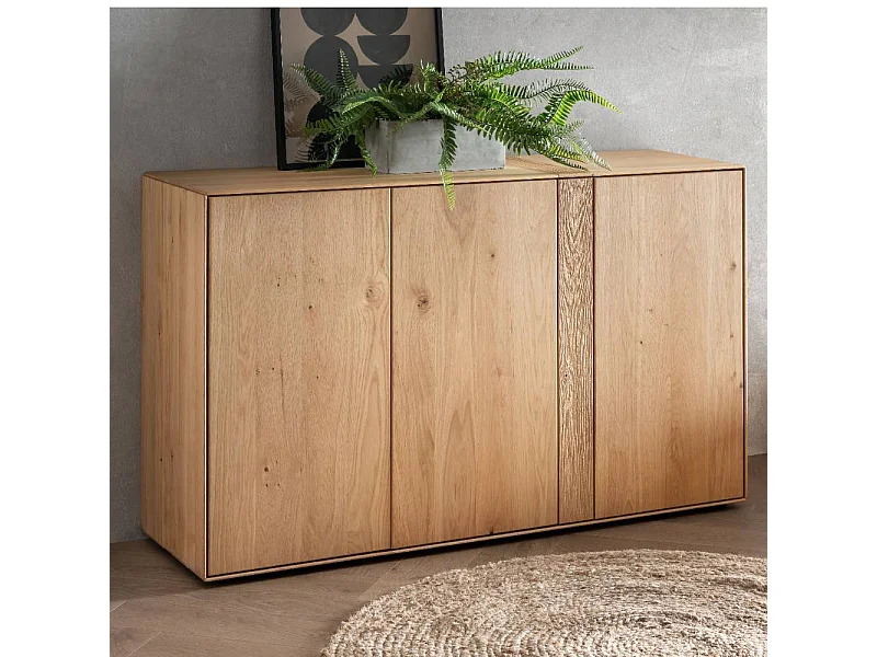 Sideboard Wohnzimmerkommode 3 türig aus Wildeiche Massivholz