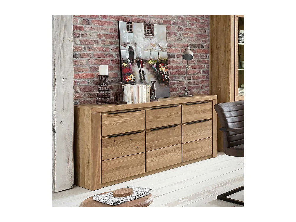 Sideboard in Eichefarben 3 Schubladen 3 Türen