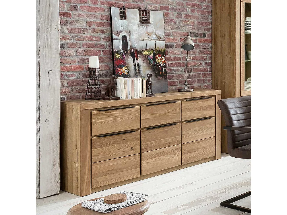 Sideboard in Eichefarben 3 Schubladen 3 Türen