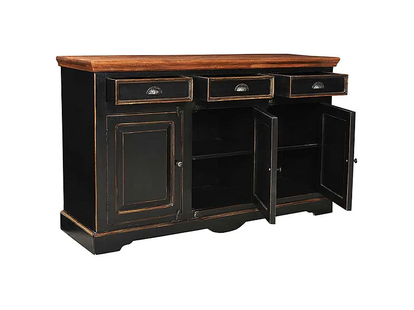 Shabby Sideboard in Schwarz 150 cm