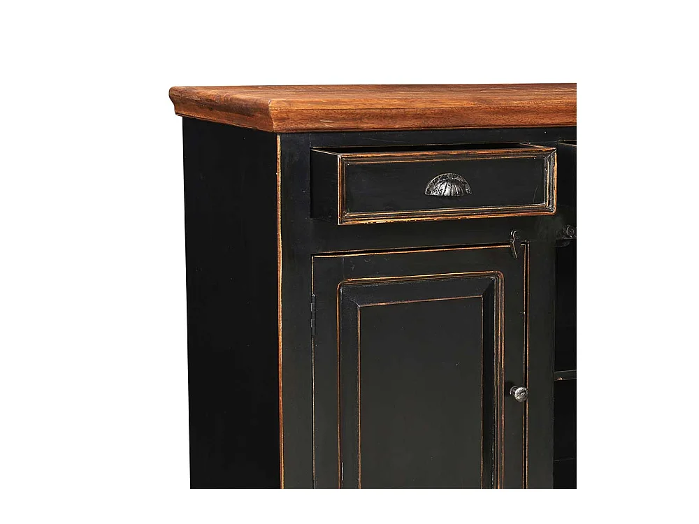 Shabby Sideboard in Schwarz 150 cm