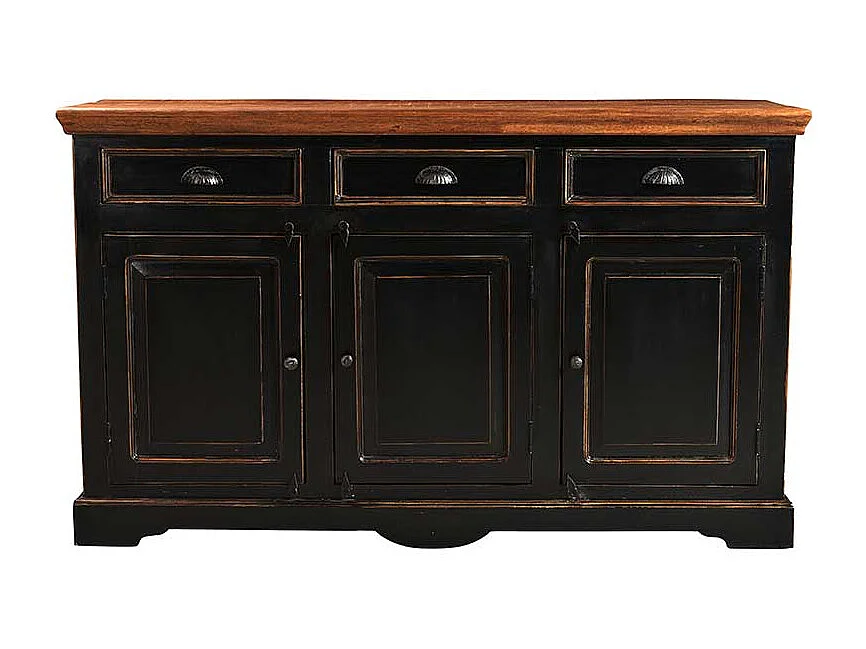 Shabby Sideboard in Schwarz 150 cm