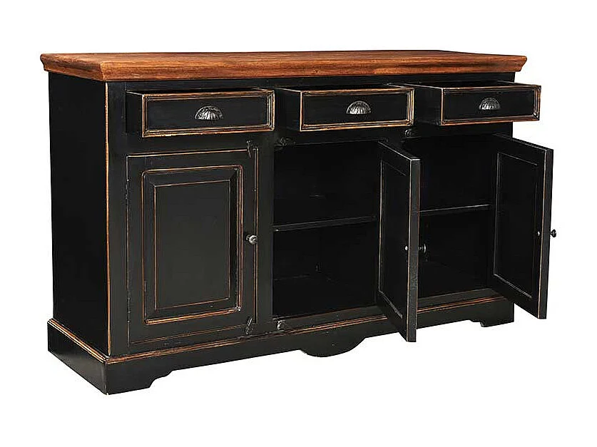 Shabby Sideboard in Schwarz 150 cm