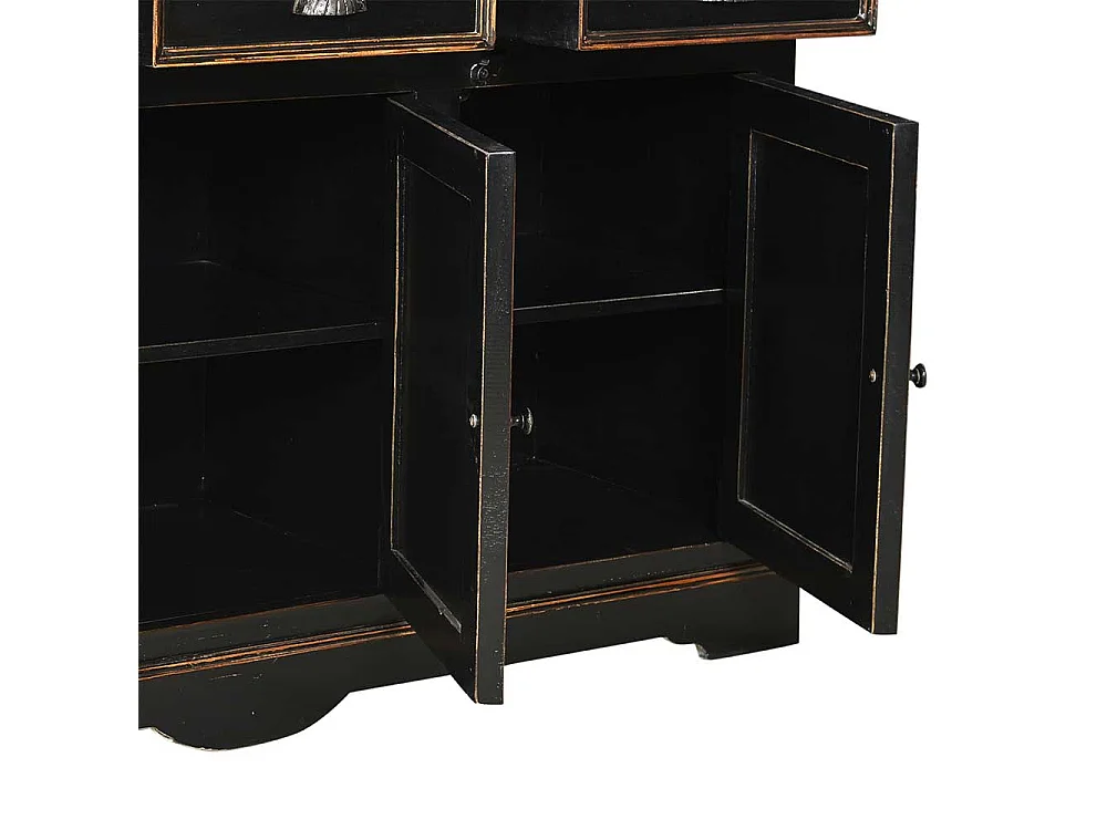 Shabby Sideboard in Schwarz 150 cm
