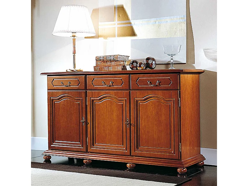 Klassisches Sideboard in Nussbaum furniert 3 Schubladen
