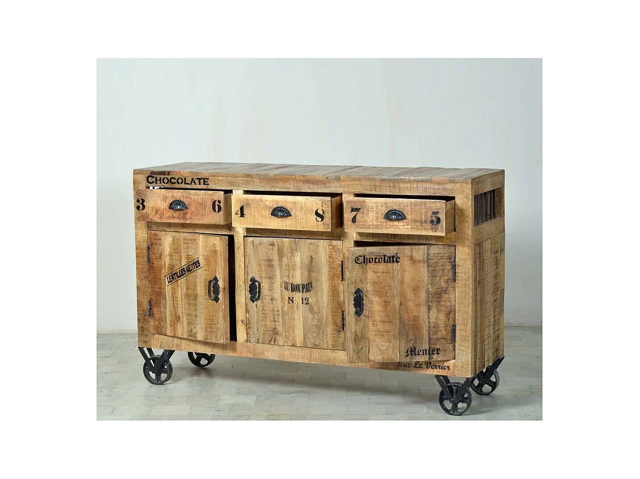 Sideboard auf Rollen Industry Style