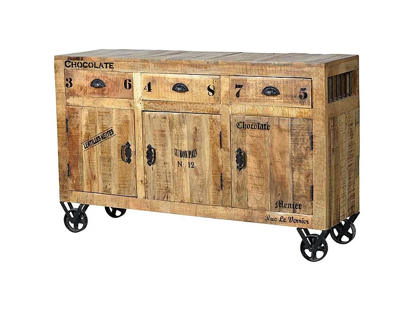 Sideboard auf Rollen Industry Style