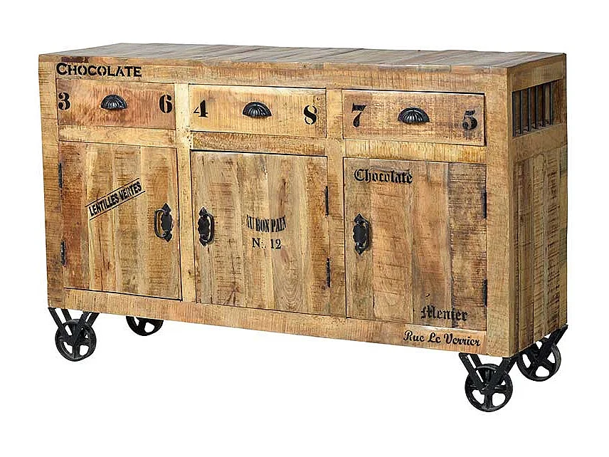 Sideboard auf Rollen Industry Style