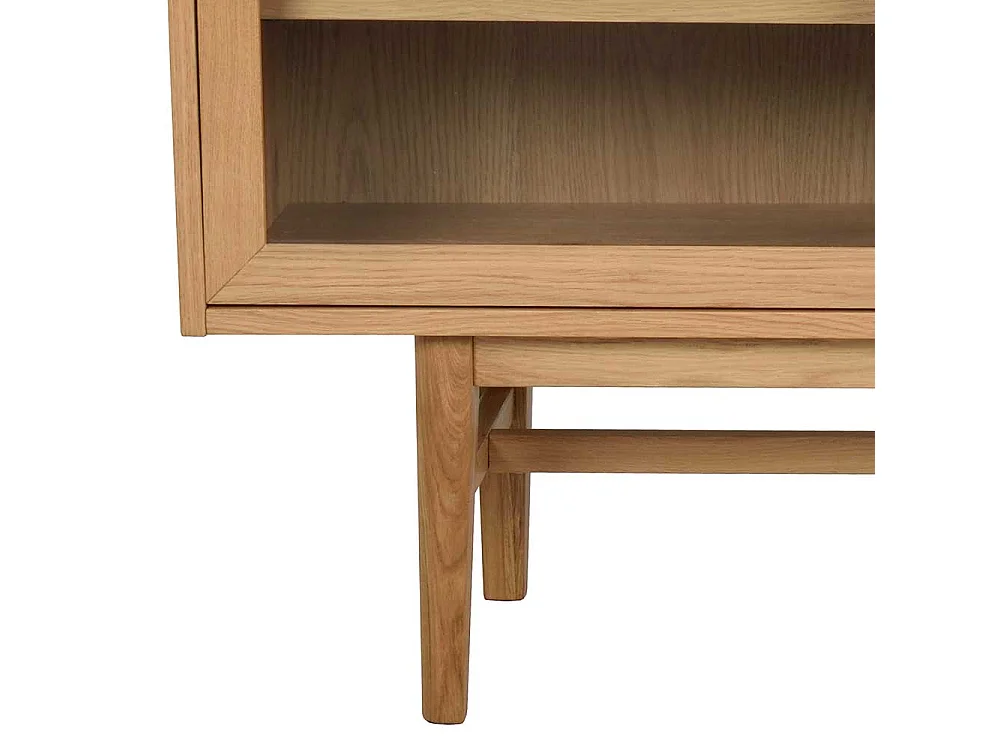 Modernes Vitrinen Sideboard in Eichefarben drei Glastüren