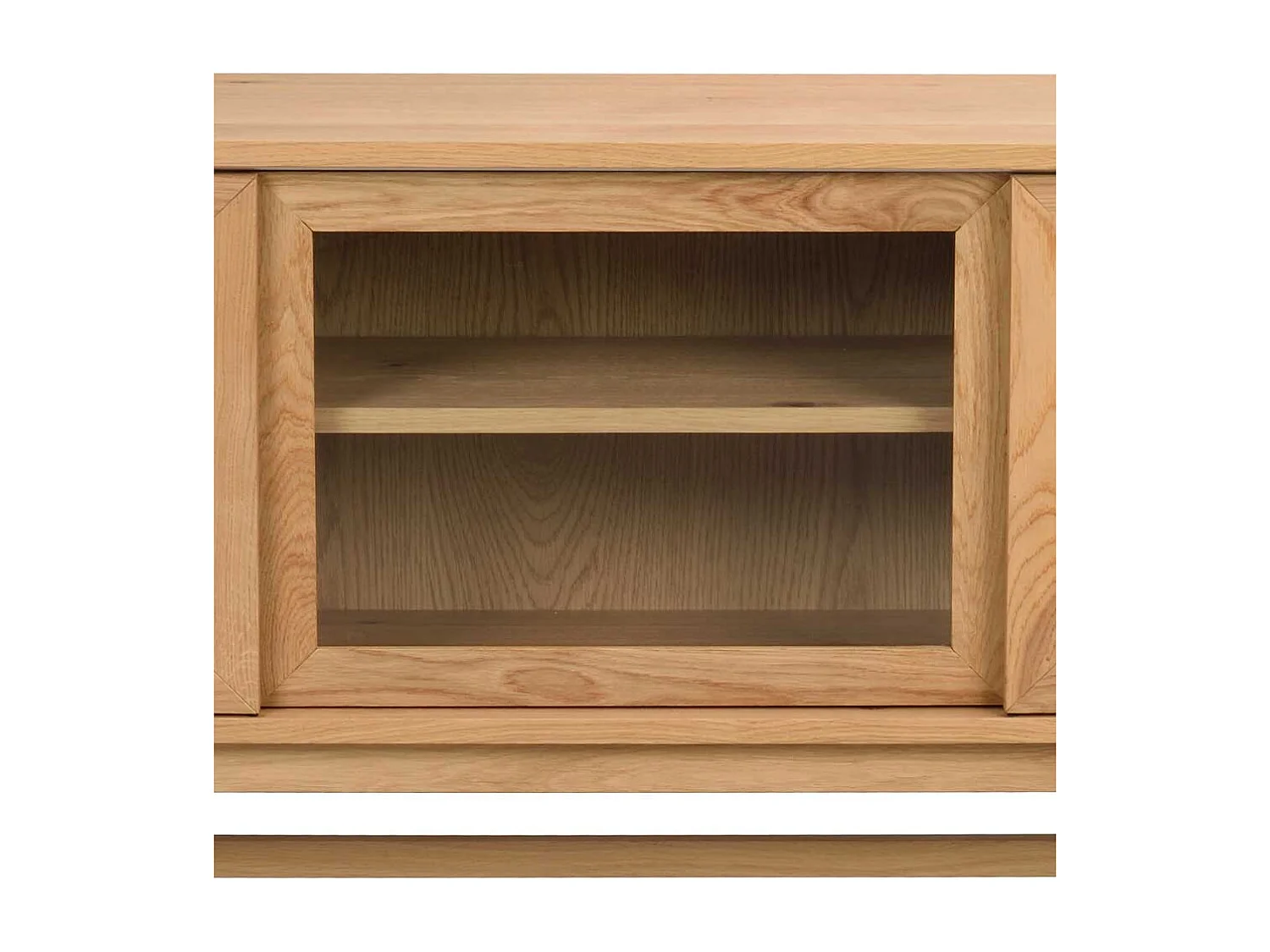 Modernes Vitrinen Sideboard in Eichefarben drei Glastüren