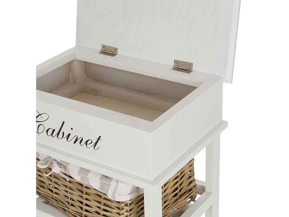 Hochkommode mit 4 Körben Weiß
