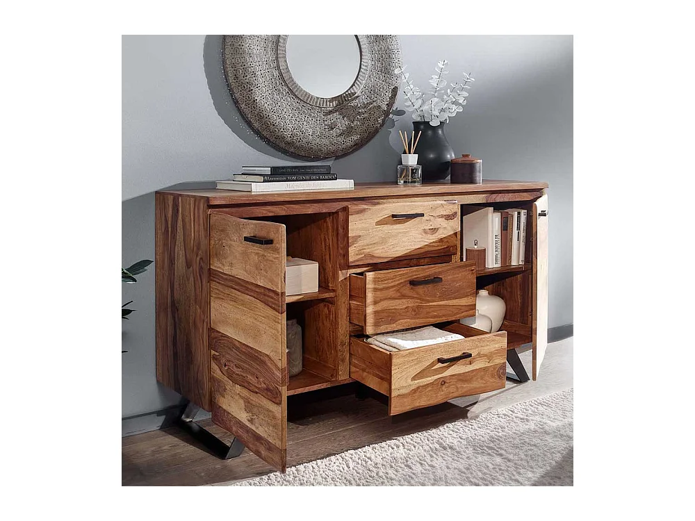 Echtholz Sideboard in modernem Design Sheesham Massivholz