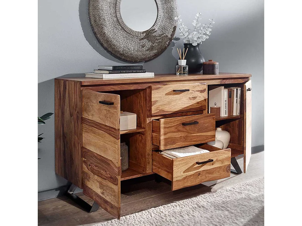 Echtholz Sideboard in modernem Design Sheesham Massivholz
