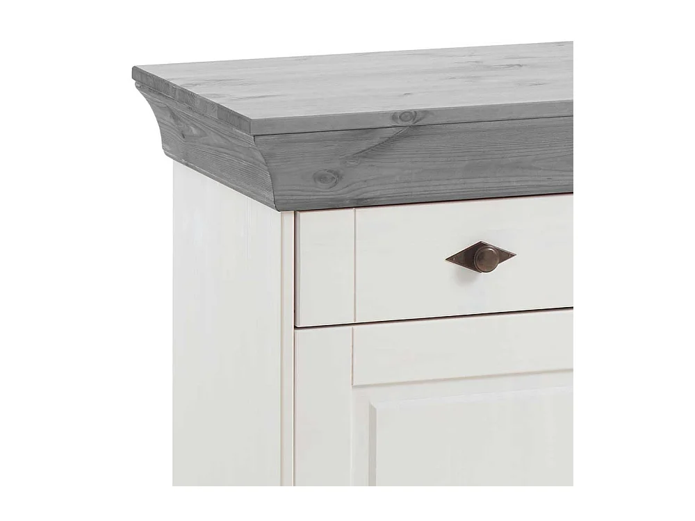 Kiefer Sideboard in Weiß Grau Landhaus