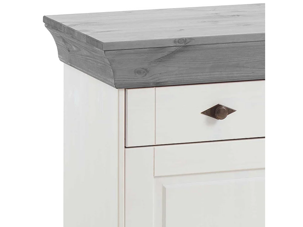 Kiefer Sideboard in Weiß Grau Landhaus