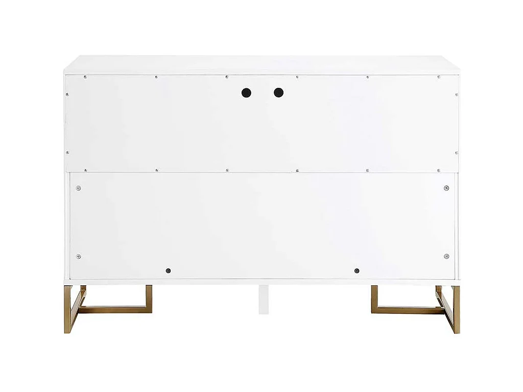 Sideboard weiss modern mit Bügelgestell aus Metall Goldfarben