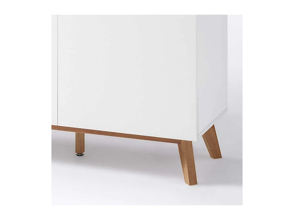 Esszimmer Sideboard in Weiß Asteiche Massivholz