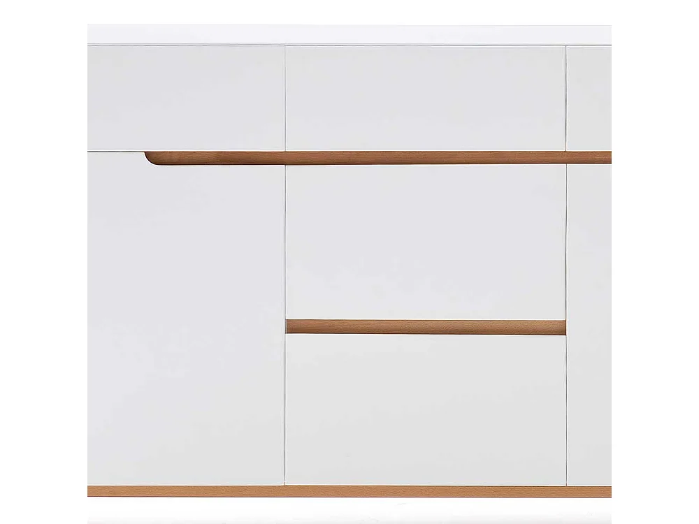 Esszimmer Sideboard in Weiß Asteiche Massivholz