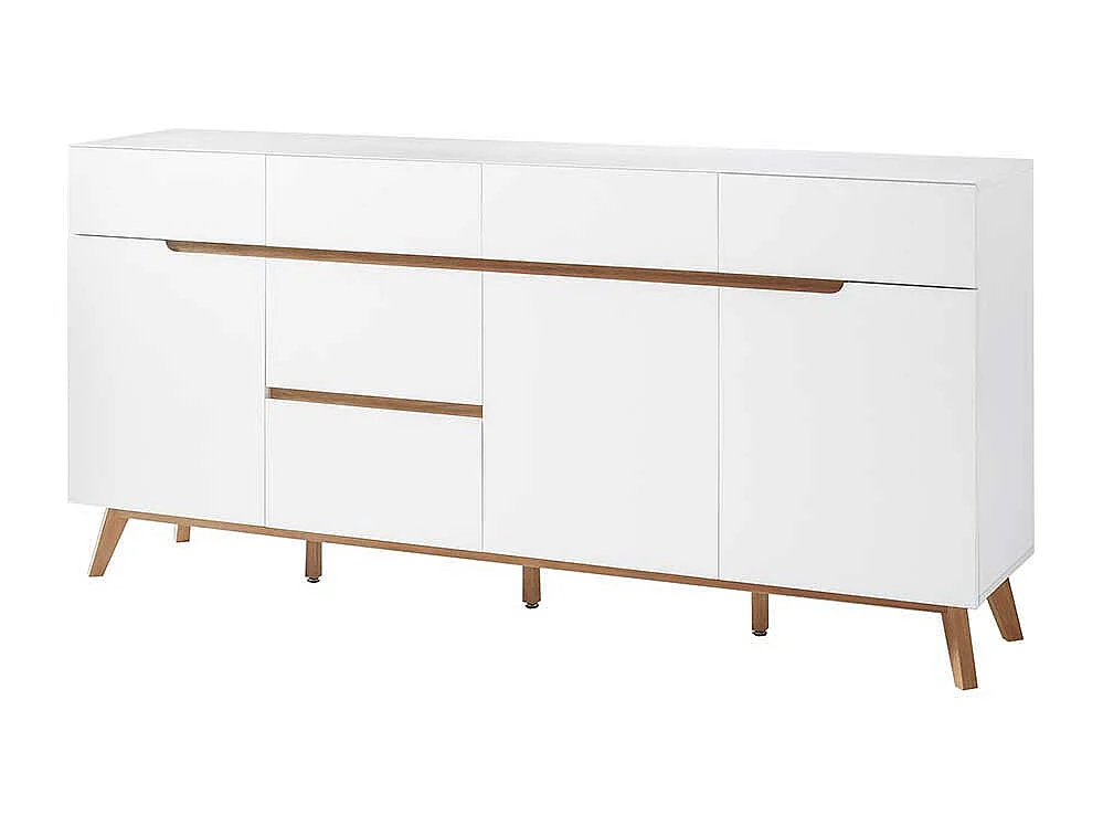 Esszimmer Sideboard in Weiß Asteiche Massivholz