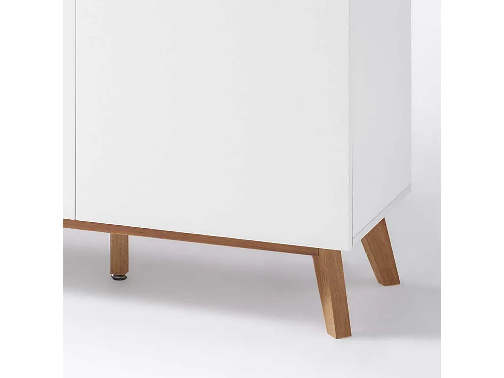 Esszimmer Sideboard in Weiß Asteiche Massivholz