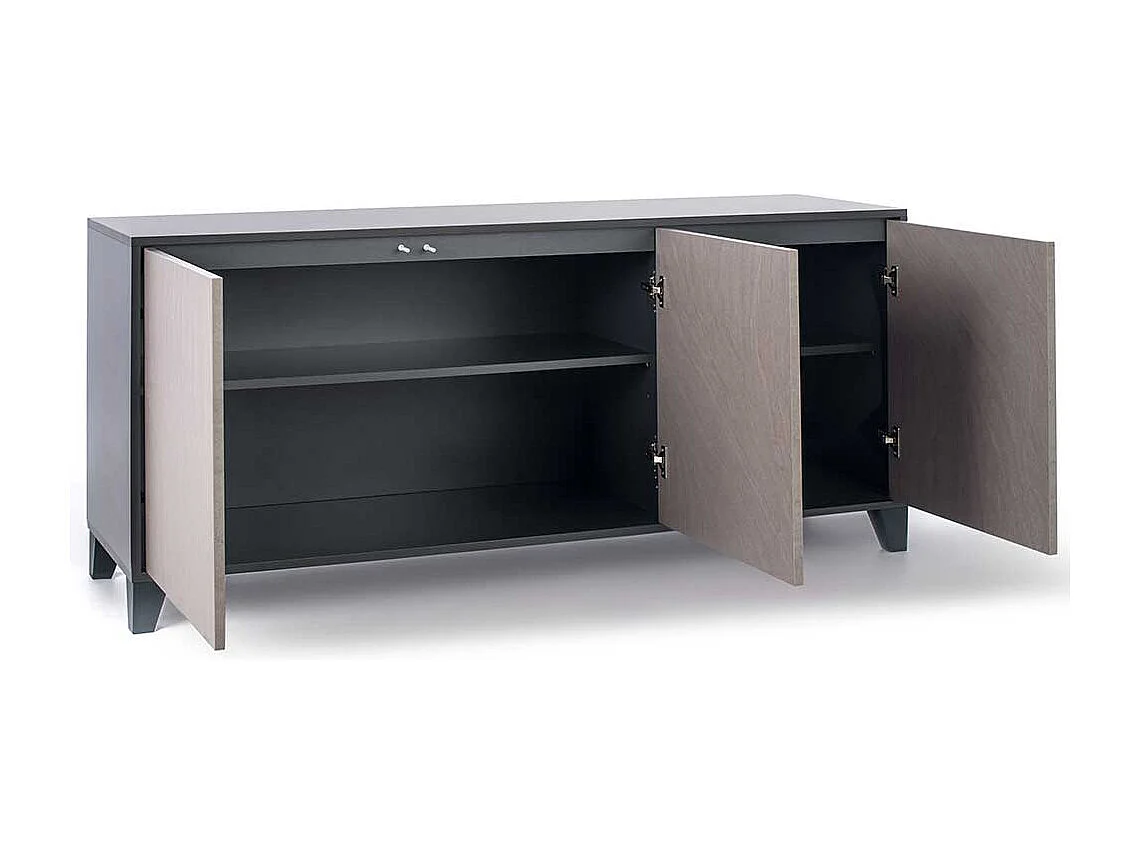 Esszimmersideboard in Hellgrau und Anthrazit 165 cm breit