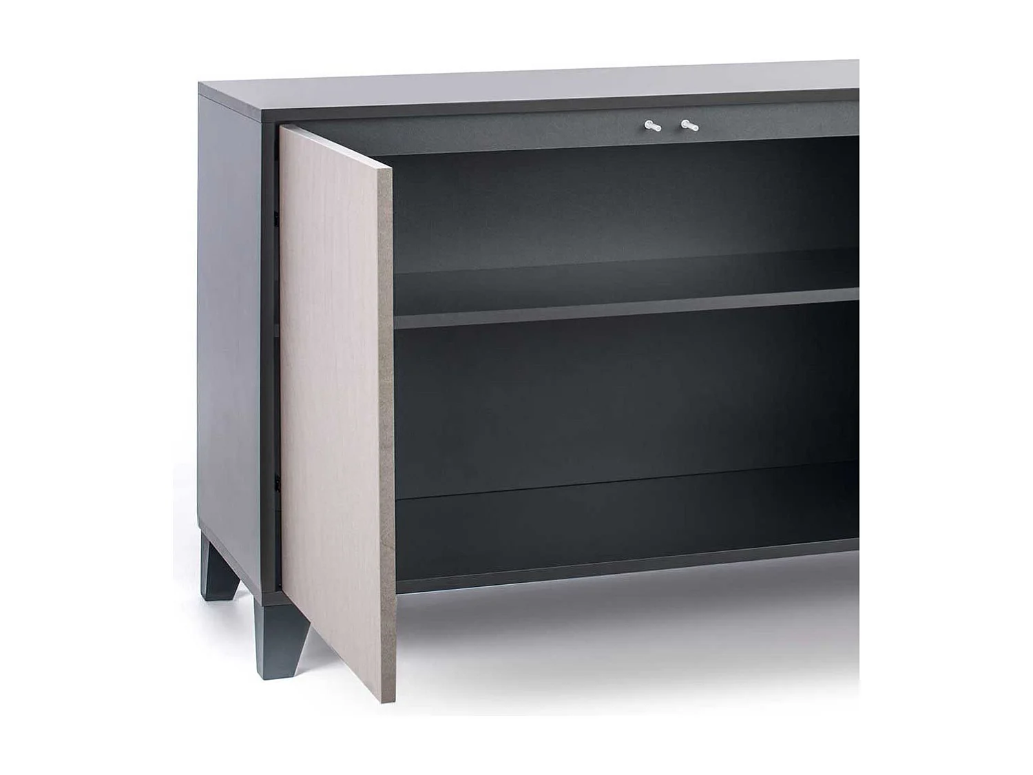 Esszimmersideboard in Hellgrau und Anthrazit 165 cm breit