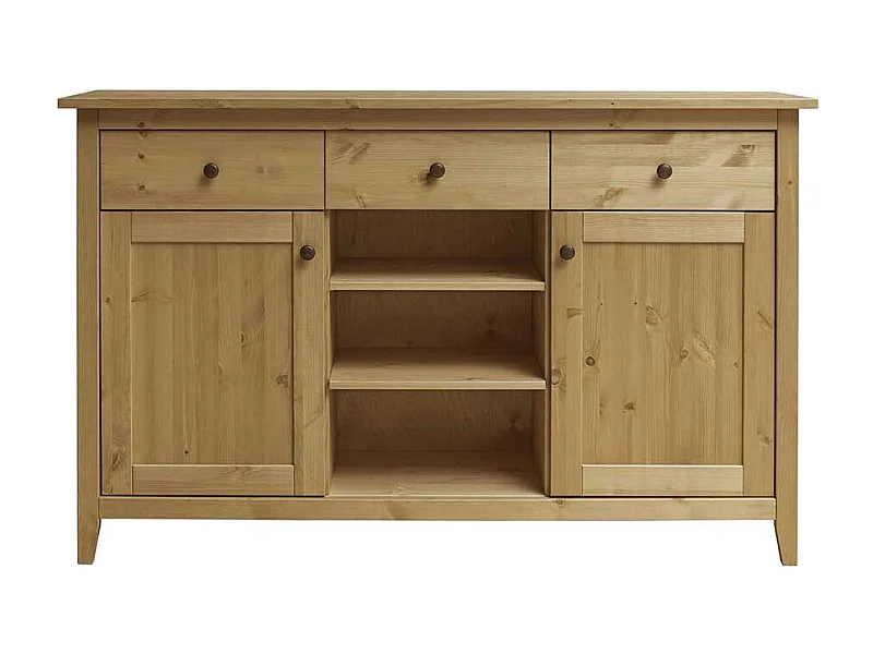 Kiefer Massivholzkommode mit drei Schubladen Landhausstil