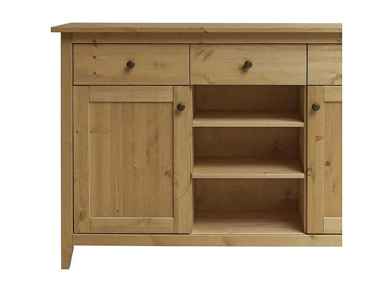 Kiefer Massivholzkommode mit drei Schubladen Landhausstil