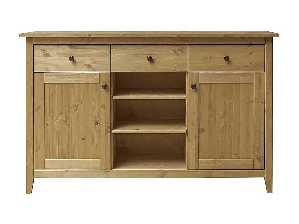 Kiefer Massivholzkommode mit drei Schubladen Landhausstil