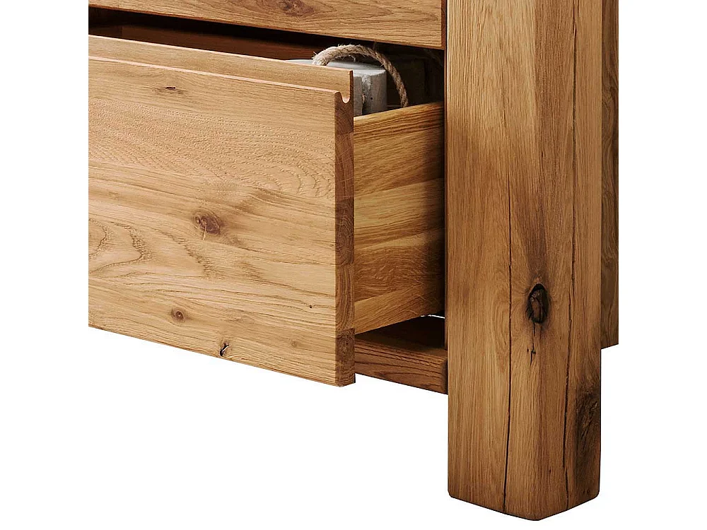 Schlafzimmer Sideboard aus Wildeiche Massivholz Griffmulden