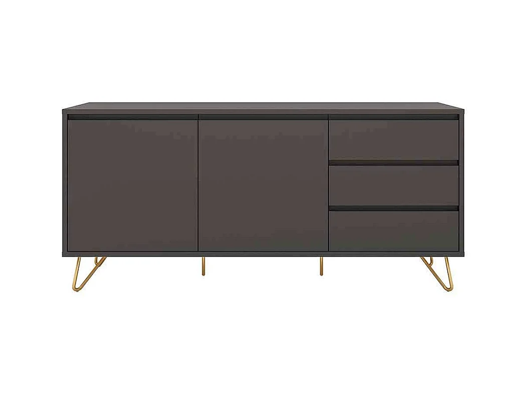 Esszimmersideboard in Grau und Goldfarben 150 cm breit