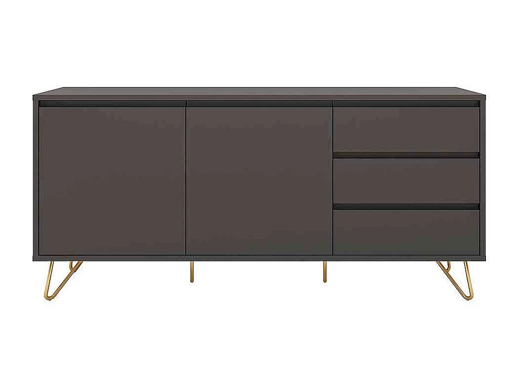 Esszimmersideboard in Grau und Goldfarben 150 cm breit