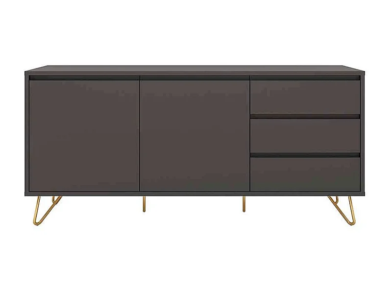 Esszimmersideboard in Grau und Goldfarben 150 cm breit