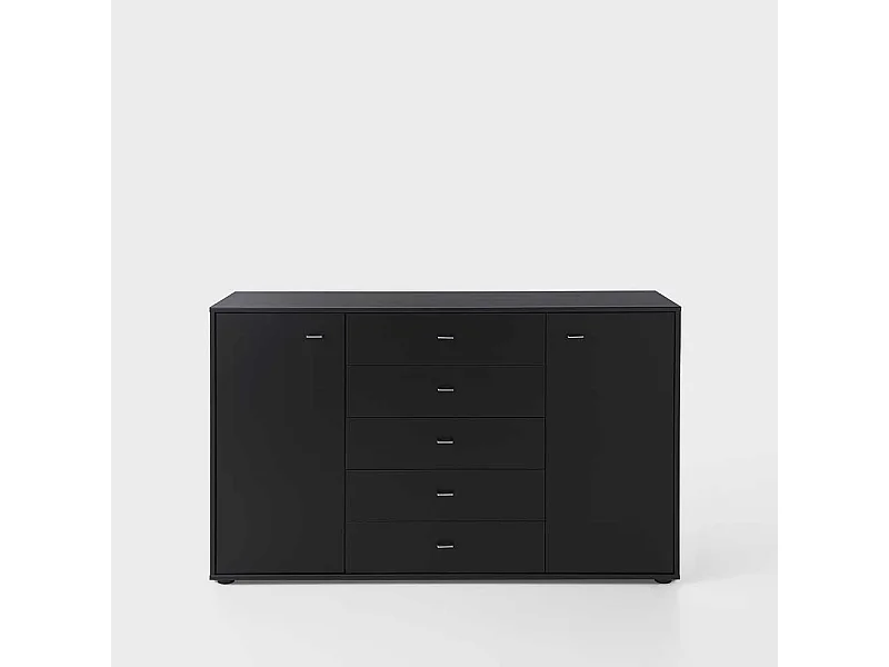 Sideboard in Schwarz Glas beschichtet