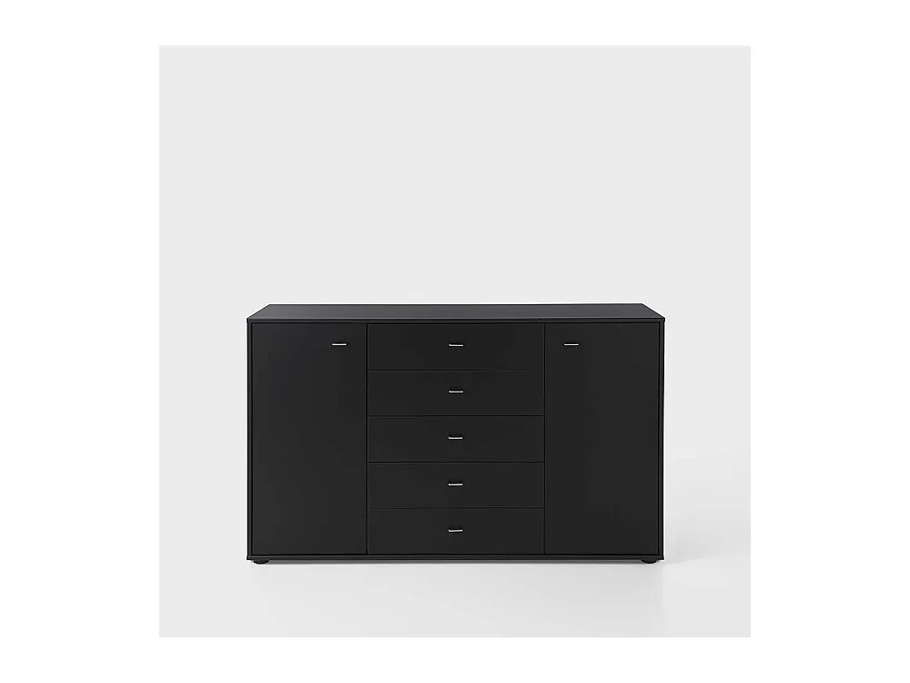 Sideboard in Schwarz Glas beschichtet