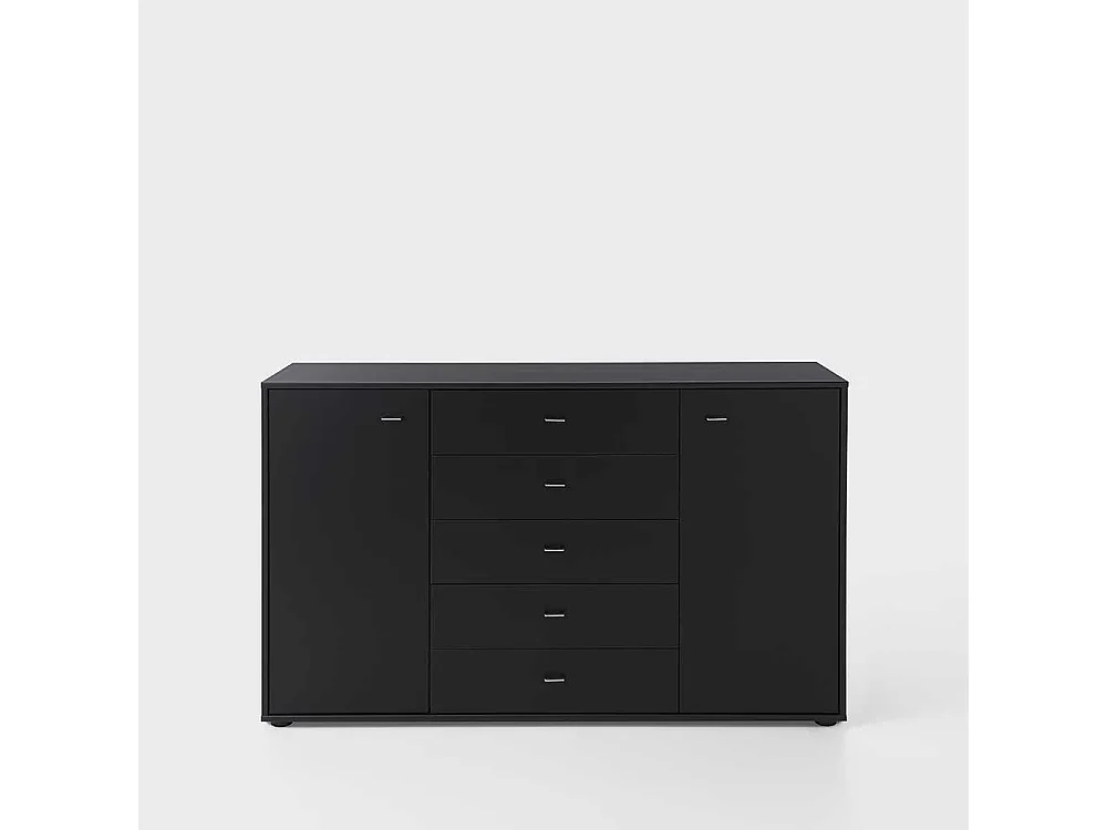 Sideboard in Schwarz Glas beschichtet