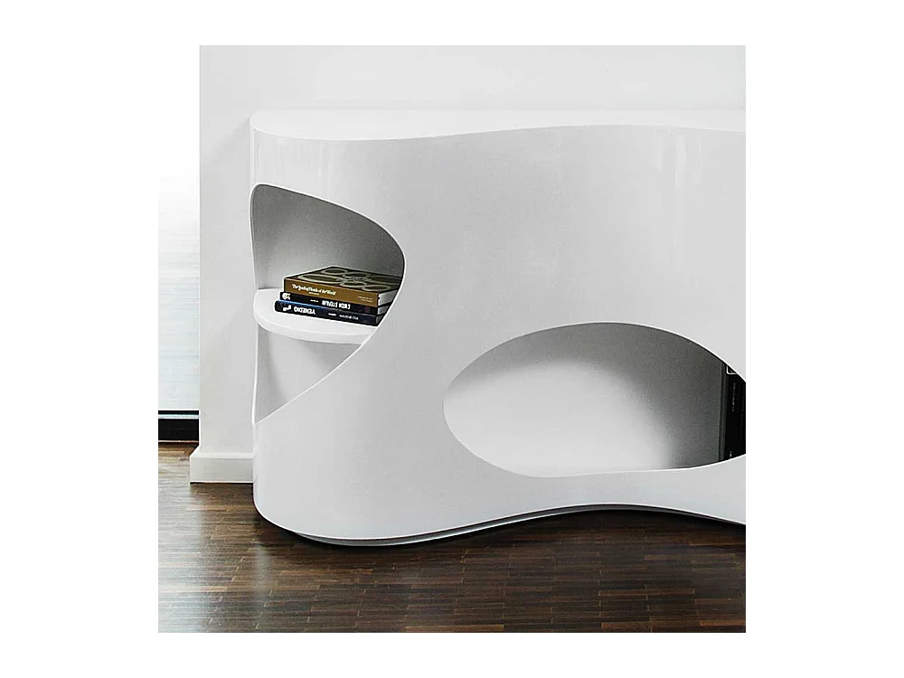 Hochglanz Sideboard in Weiß ausgefallenen Design