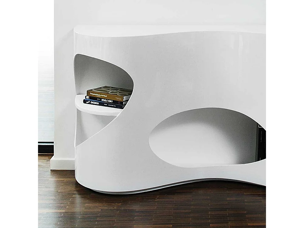 Hochglanz Sideboard in Weiß ausgefallenen Design