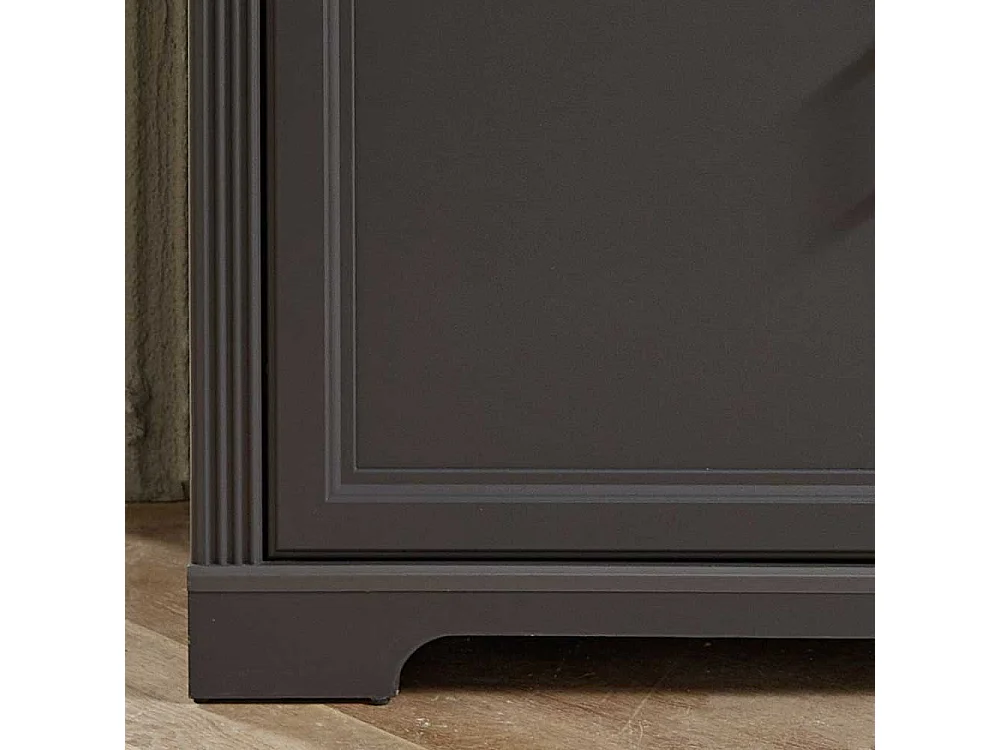 Landhaus Sideboard in Dunkelgrau Eichefarben