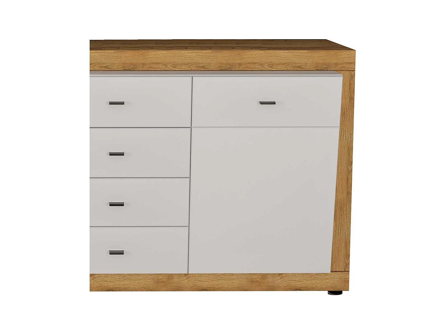 Sideboard in Wildeichefarben und Weiß Hochglanz 160 cm breit