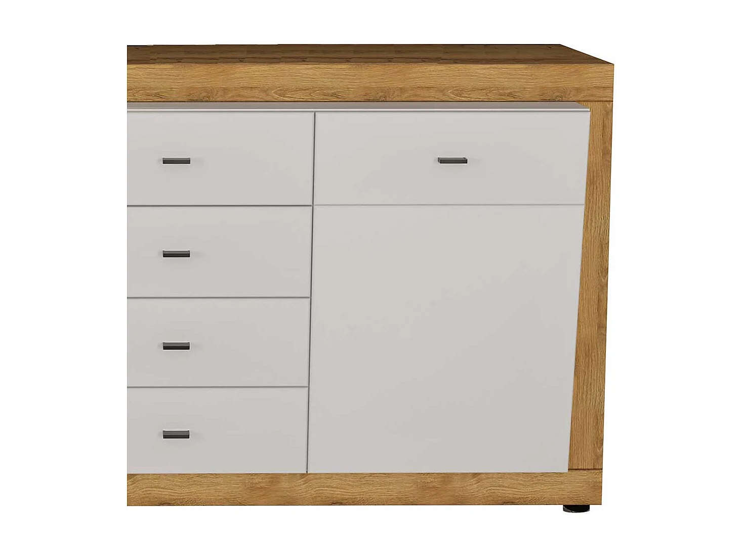 Sideboard in Wildeichefarben und Weiß Hochglanz 160 cm breit